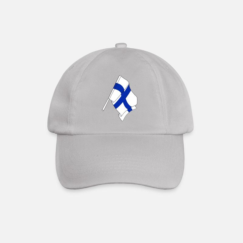 Flagge von Finnland - Baseballkappe - Grau