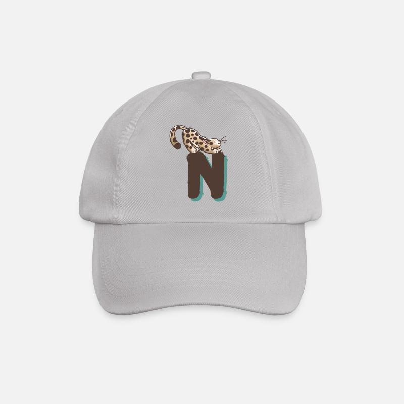 Katze Buchstabe N - Baseballkappe - Grau