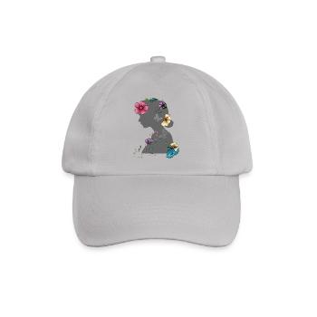 Girl with flowers in her hair Flower Power - Baseball Cap - grey - Front