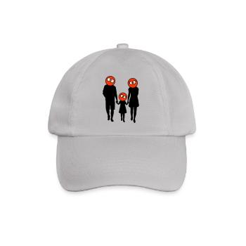 Familie Silhouette Liebe Kinder Eltern Mama Papa - Baseballkappe - Grau - Vorne