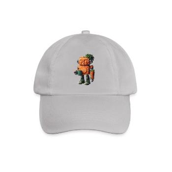 Green Carrot Robot - Baseball Cap - grey - Front
