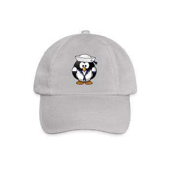 Pinguin Matrose - Baseballkappe - Grau - Vorne