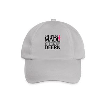 Ich bin ka Madl, Ich bin ne Deern - Baseballkappe - Grau - Vorne