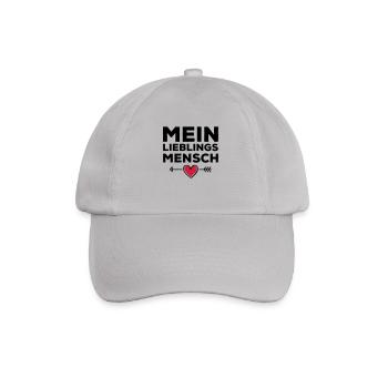 mein lieblings mensch herz pfeil - Baseballkappe - Grau - Vorne