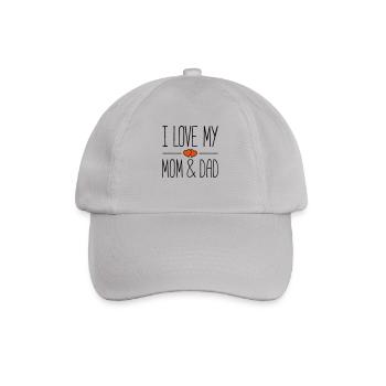 mom and dad i love - Baseballkappe - Grau - Vorne