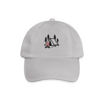 Tent Campfire Nature - Baseball Cap - grey - Front