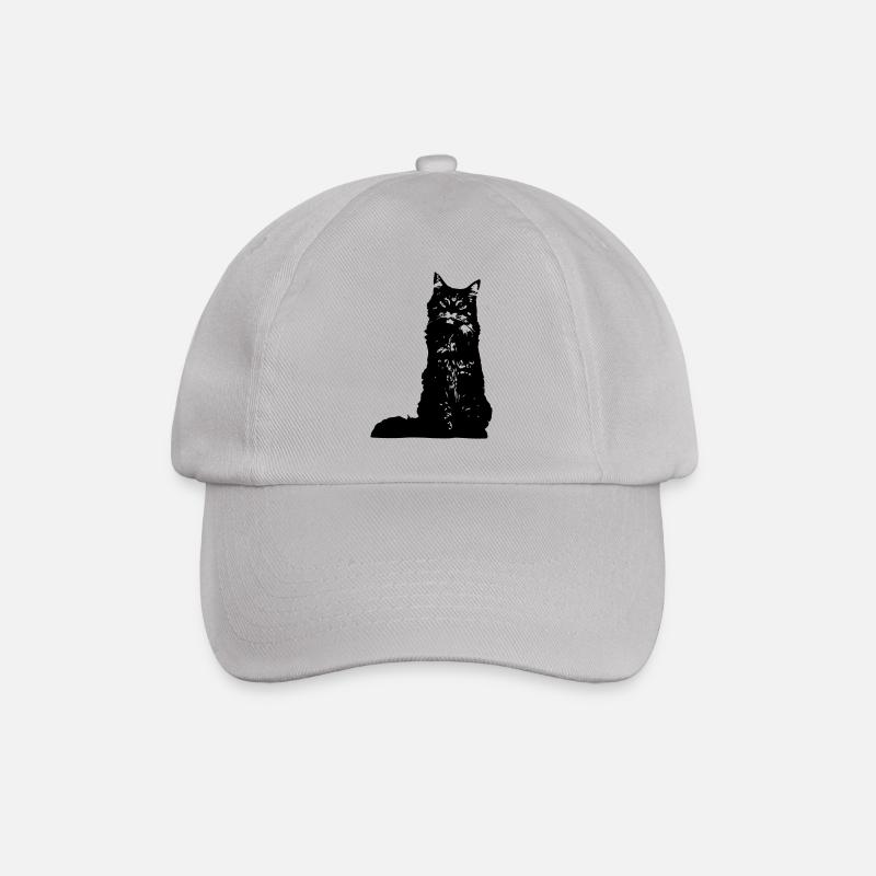 katze - Baseballkappe - Grau
