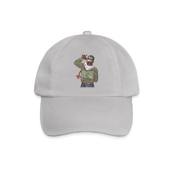 Rapper mit Goldkette und swag - Baseballkappe - Grau - Vorne