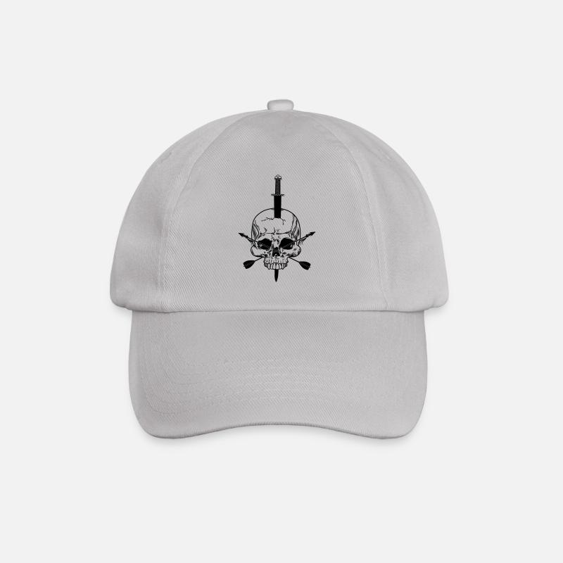 Skull pierced with sword and two arrows - Baseball Cap - grey