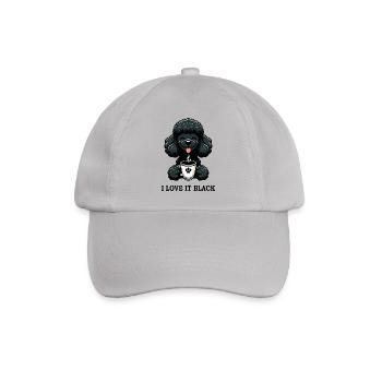 Schwarzer Pudel Kaffee I Love It Black - Baseballkappe - Grau - Vorne