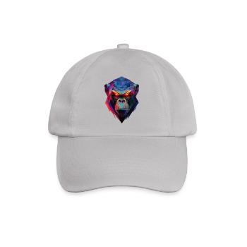 Geometrischer Neon-Gorilla - Baseballkappe - Grau - Vorne