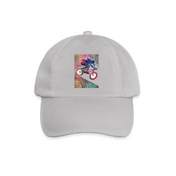 Colorful cyclist in neon explosion - Baseball Cap - grey - Front