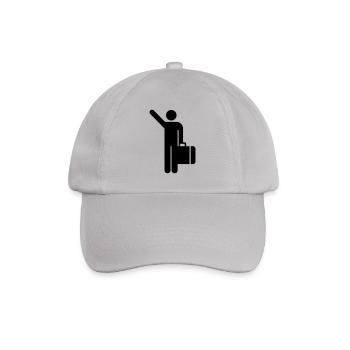 vacation,suitcase,travel,airport,train station - Baseball Cap - grey - Front