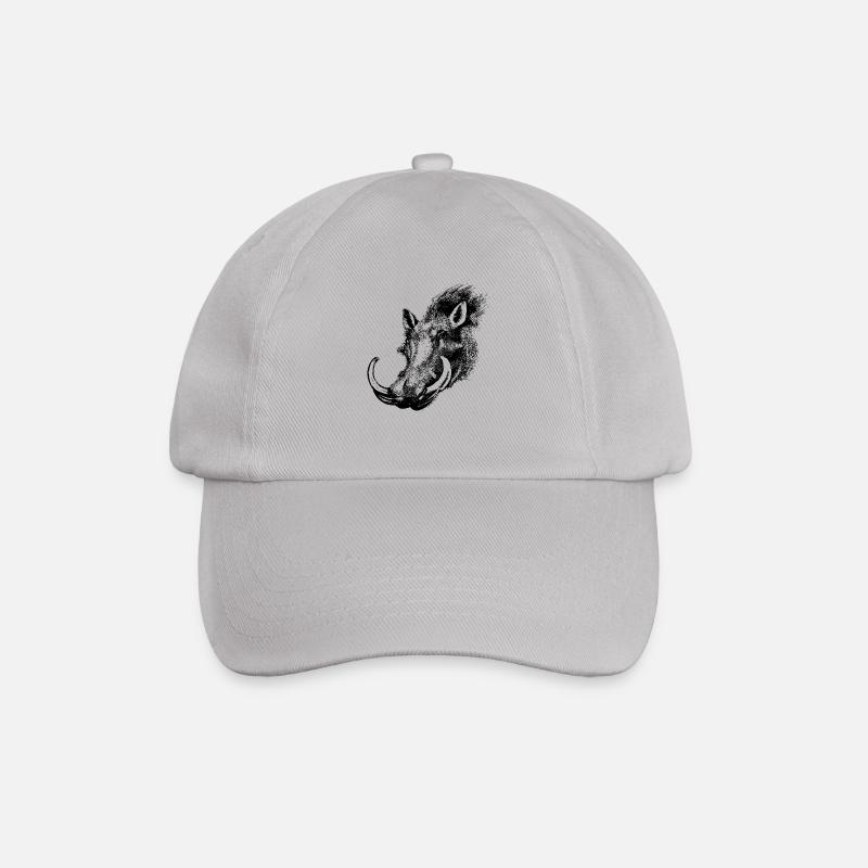 Wildschwein - Baseballkappe - Grau