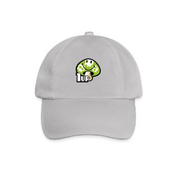 Smiley Kawaii 1up Skull Mushroom - Baseballkappe - Grau - Vorne