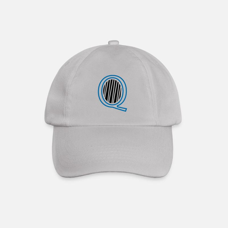 Buchstabe Q - Baseballkappe - Grau