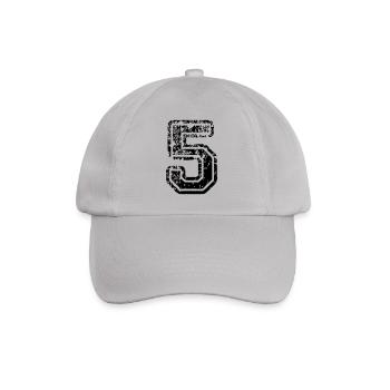 5 - Nummer - Baseballkappe - Grau - Vorne