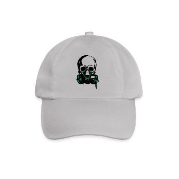 Schädel in Gasmaske  - Baseballkappe - Grau - Vorne