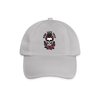 Böse alte Frau - Totenkopf - Rosen - Spruch - Baseballkappe - Grau - Vorne
