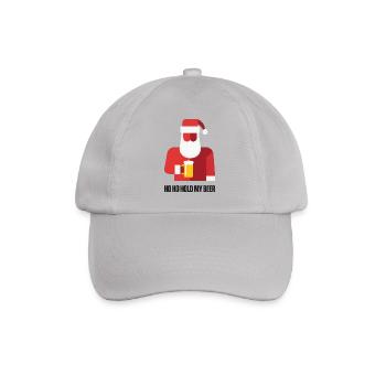 Santa Ho ho hold my Beer Spruch - Baseballkappe - Grau - Vorne