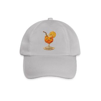 Paper Drink: Orange Face - Baseball Cap - grey - Front