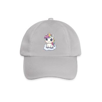 Kawaii unicorn, cute magical animal, cloud - Baseball Cap - grey - Front