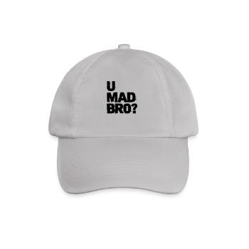 u mad bro? - Baseball Cap - grey - Front