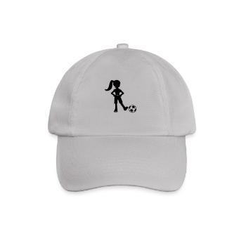 Football-Spieler Mädchen - Baseballkappe - Grau - Vorne