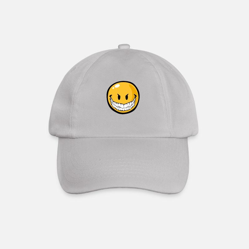Smiley evil grin - Baseballkappe - Grau