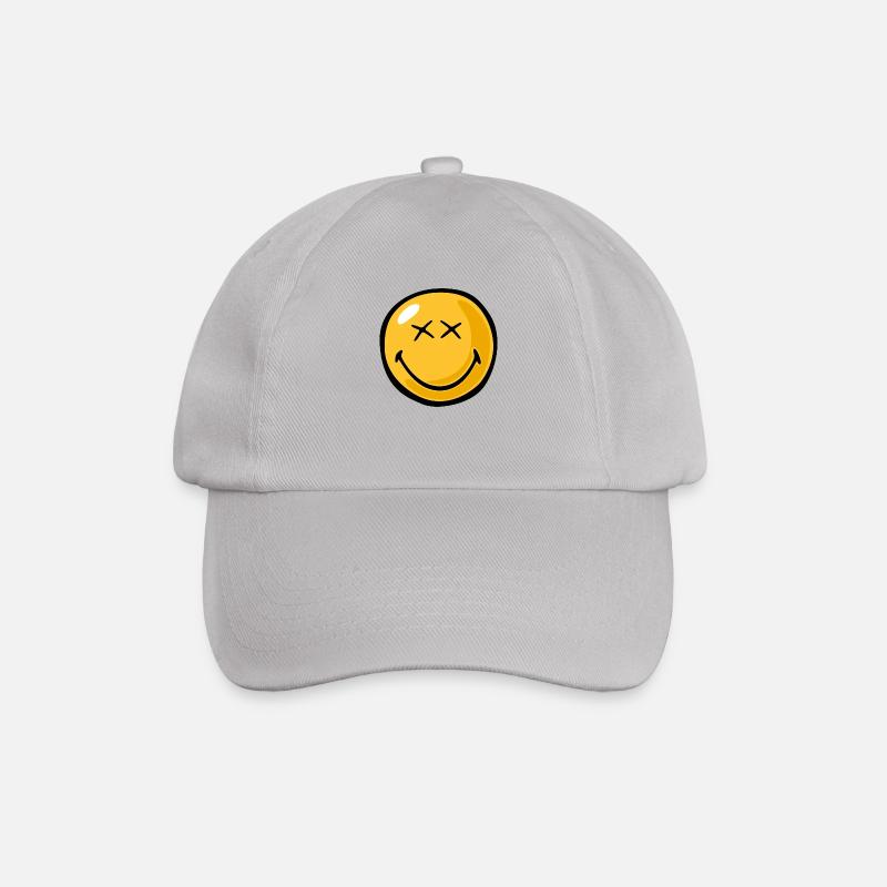 Smiley happy xx eyes - Baseballkappe - Grau