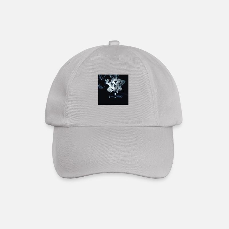 Orchidee black white effect - Baseballkappe - Grau