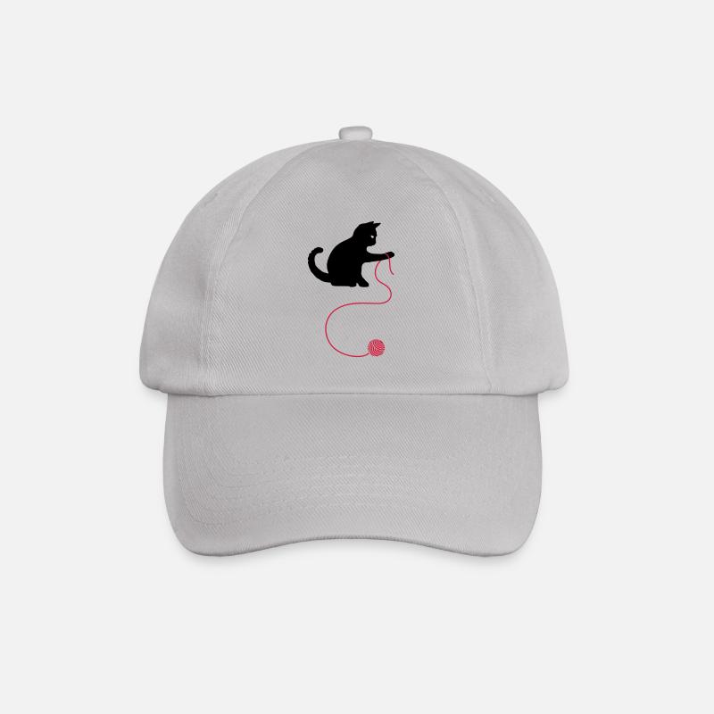 cat - Baseball Cap - grey