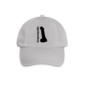 Penis Originalgröße - Baseballkappe - Grau - Vorne