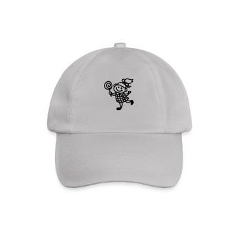 Mädchen mit Lolli - line - Baseballkappe - Grau - Vorne