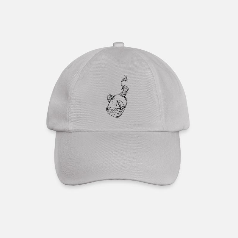 bottle at the sea 2 - Baseball Cap - grey