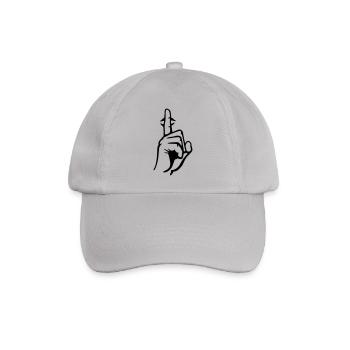 hand__ruhe_bitte_ - Baseballkappe - Grau - Vorne