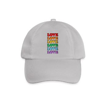 Love 6 rainbow colors gay pride - Baseball Cap - grey - Front