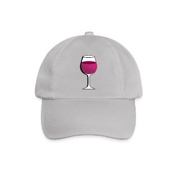 Glass with red wine - Baseball Cap - grey - Front