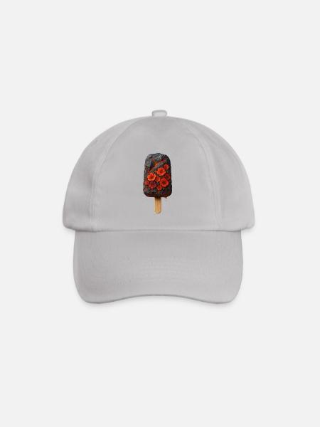 Surreales Lava-Eis mit Blüte - Baseballkappe - Grau