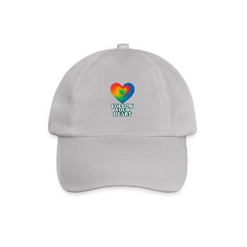 Colorful heart with inscription "Follow your Heart" - Baseball Cap - grey - Front