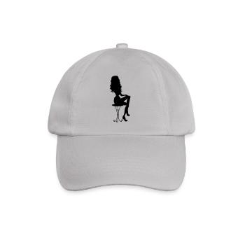 Woman on chair - Baseball Cap - grey - Front