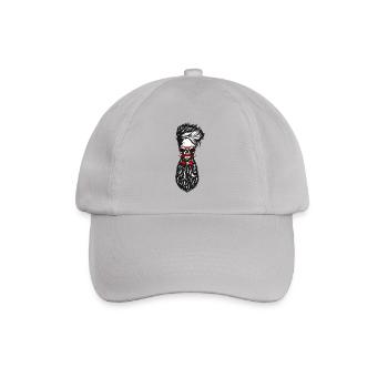Kopf Tod bearded hipster Knoten Schnurrbartbart p - Baseballkappe - Grau - Vorne