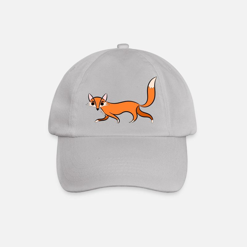 Fuchs Illustration - Baseballkappe - Grau