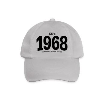 EST. 1968 Nineteen Sixty Eight - Baseball Cap - grey - Front