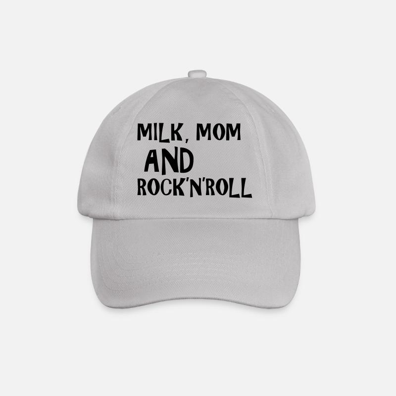 Milk, Mom and Rock 'N' Roll - Baseballkappe - Grau