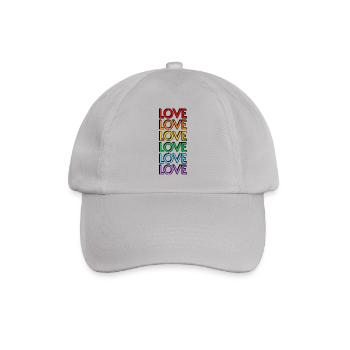 Love 6 rainbow colors gay pride - Baseball Cap - grey - Front