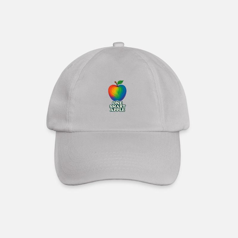 Colorful apple with headline "One Smart Apple" - Baseball Cap - grey