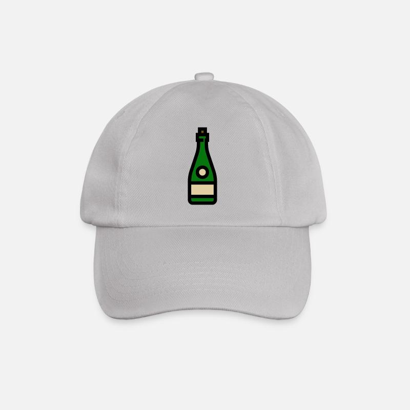 Champangnerglas, Sekt, Sektglas - Baseballkappe - Grau