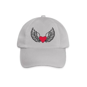 Herz und Flügel - Baseballkappe - Grau - Vorne