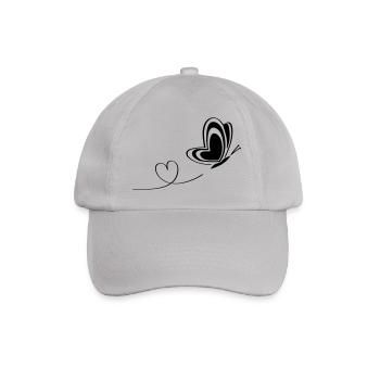 butterfly love insect heart wings - Baseball Cap - grey - Front